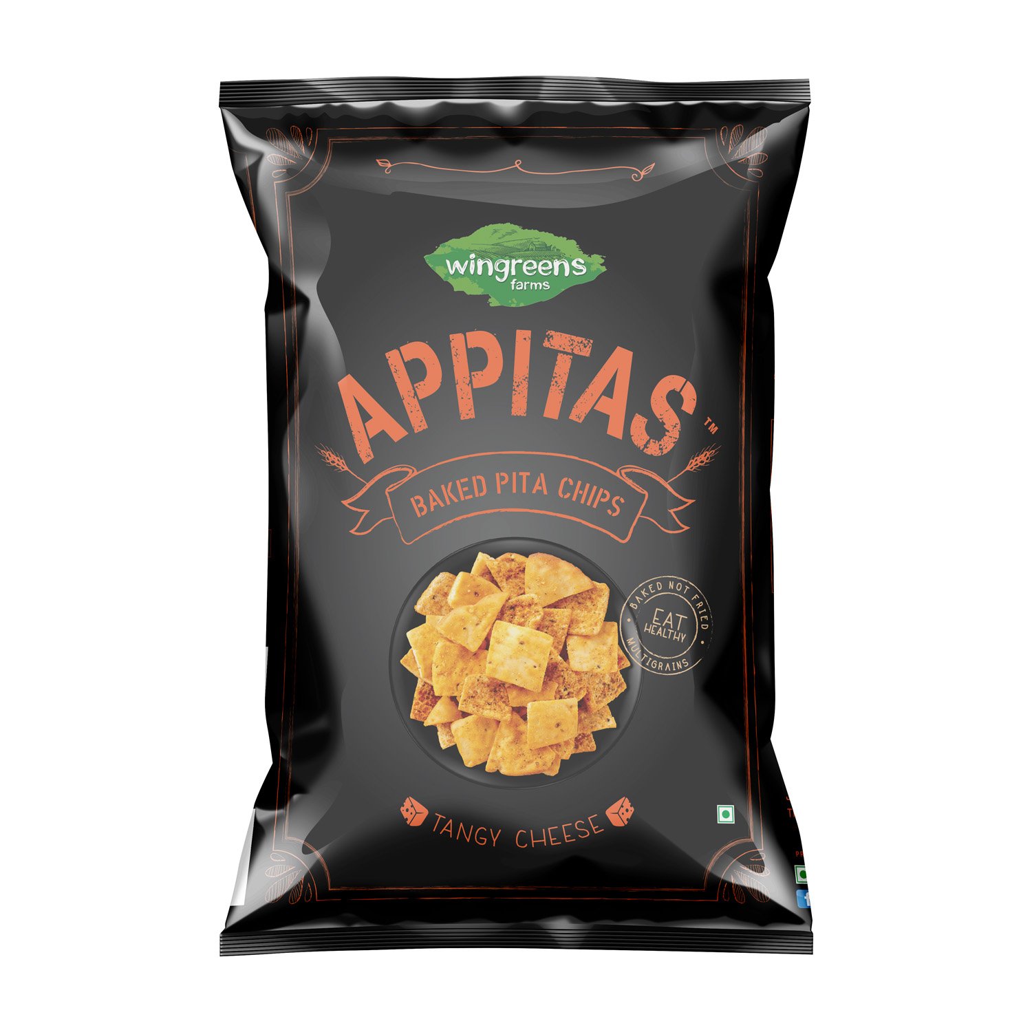 WinGreens - Tangy Cheese Pita Chips 60g