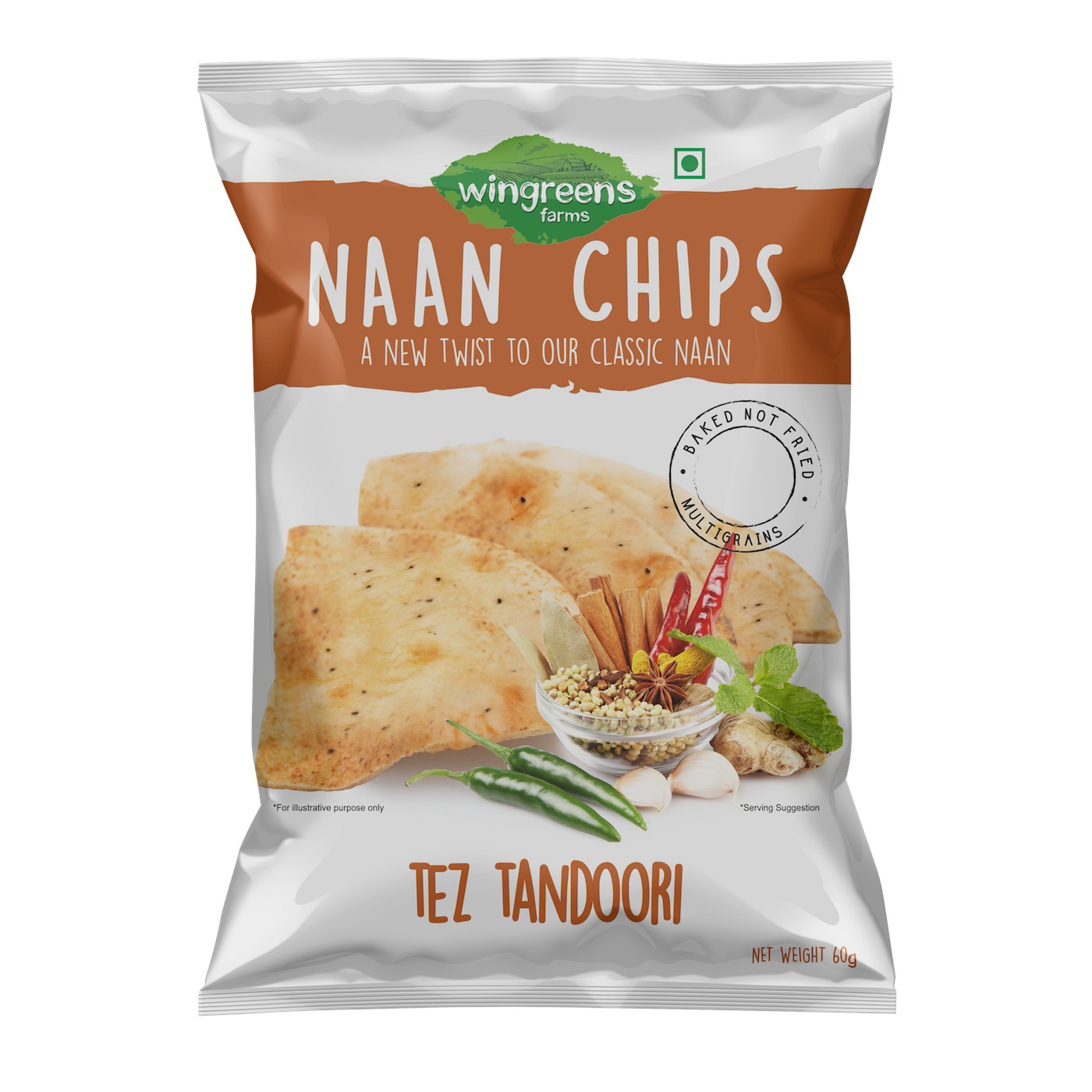 WinGreens - Naan Chips - Tez Tandoori 60g
